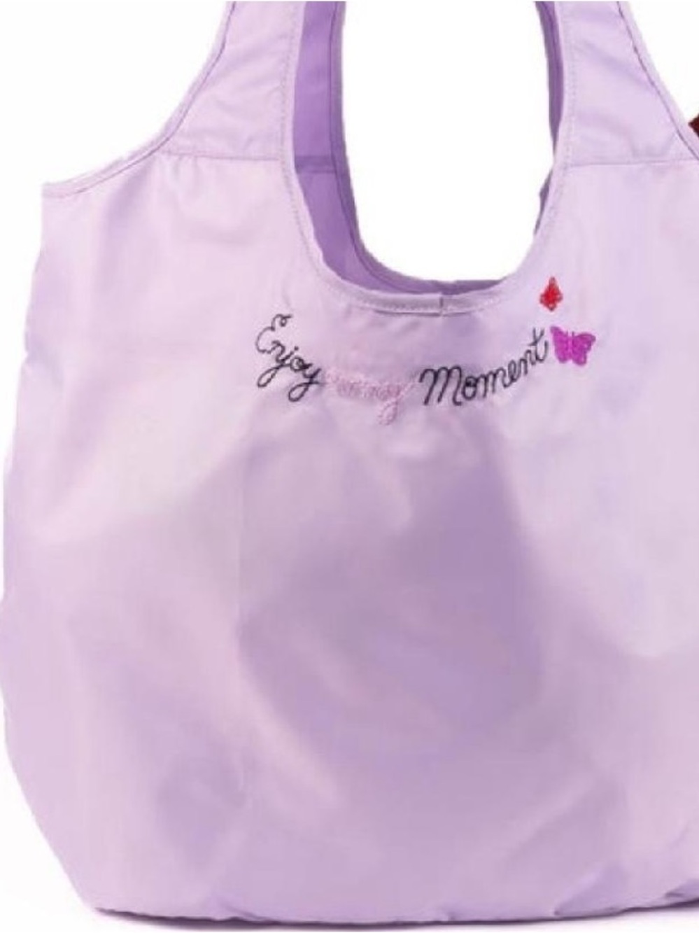 lug 2pc Sugarplum packable Tote with Butterfly Embroidery
